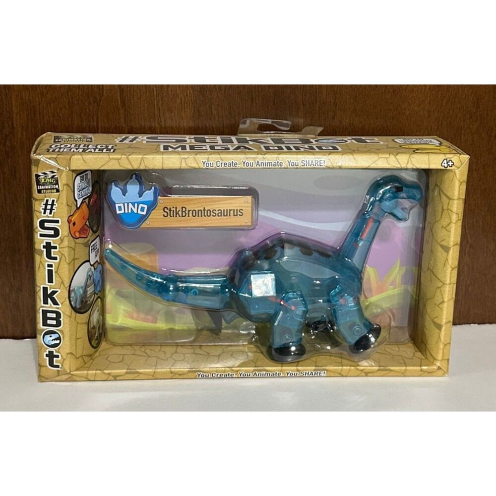 StikBot Mega Dino Brontosaurus Blue Dinosaur Action Figure *New & Sealed